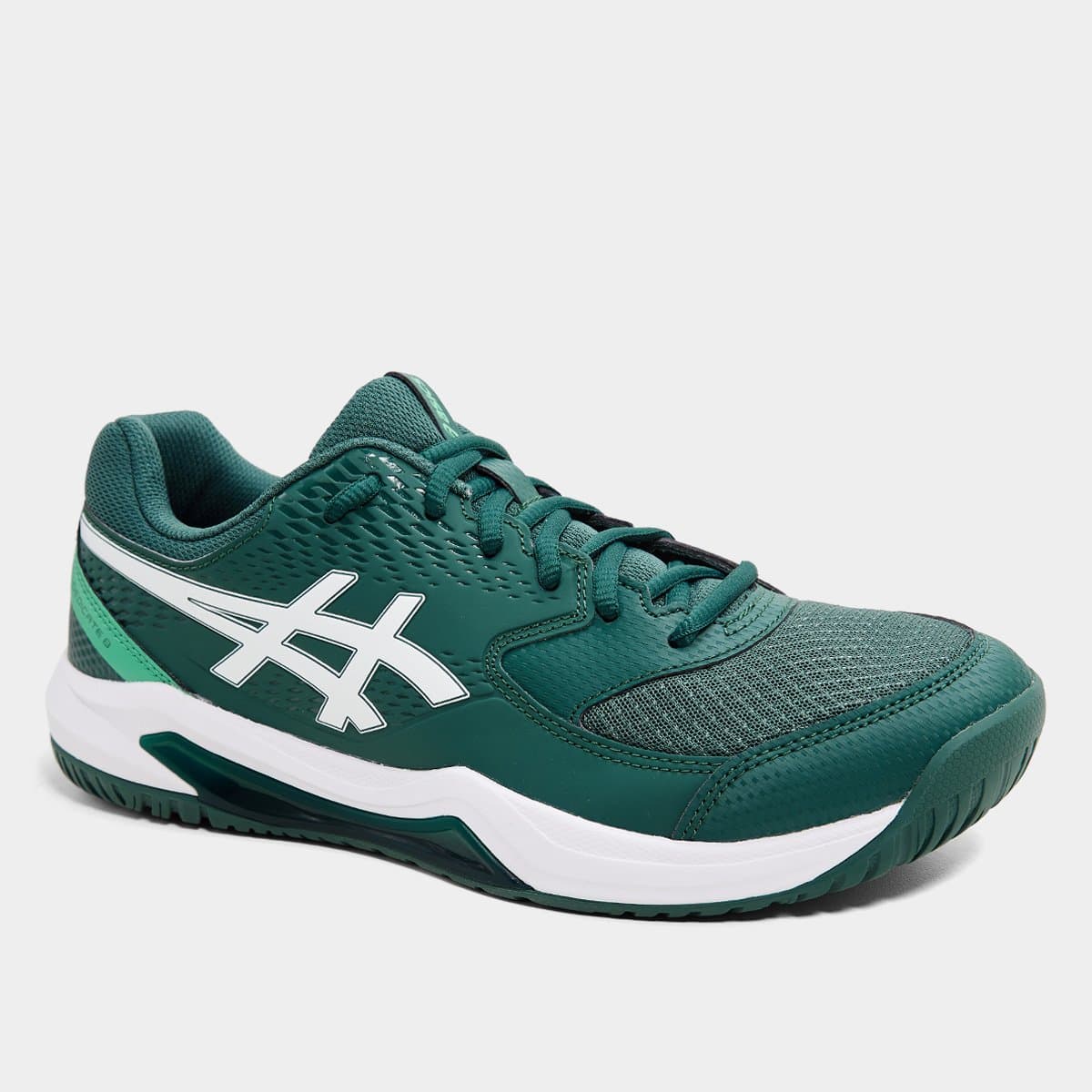 Tênis Asics Gel-Dedicate 8 Masculino - Verde+Branco - Foto 2