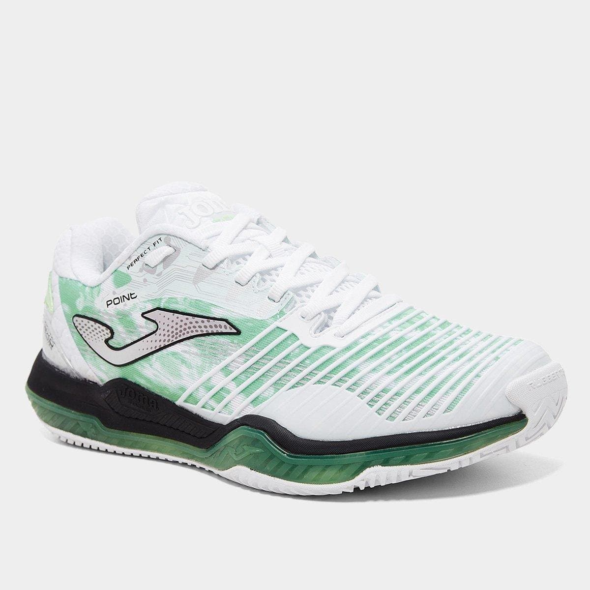 Tênis Joma Point All Court Masculino - Branco+Verde - Foto 2
