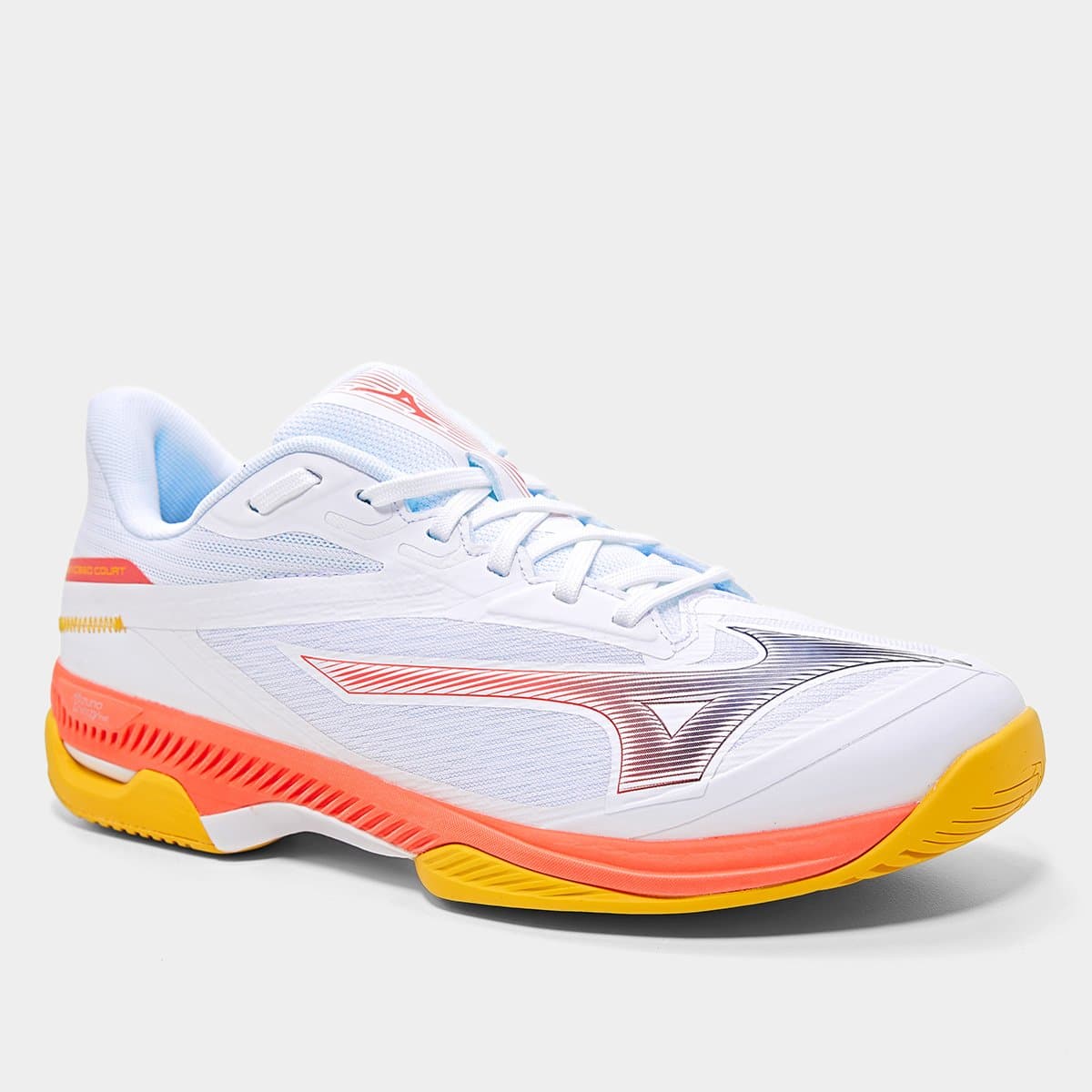 Tênis Mizuno Wave Exceed Court AC Unissex - Branco+Laranja - Foto 2