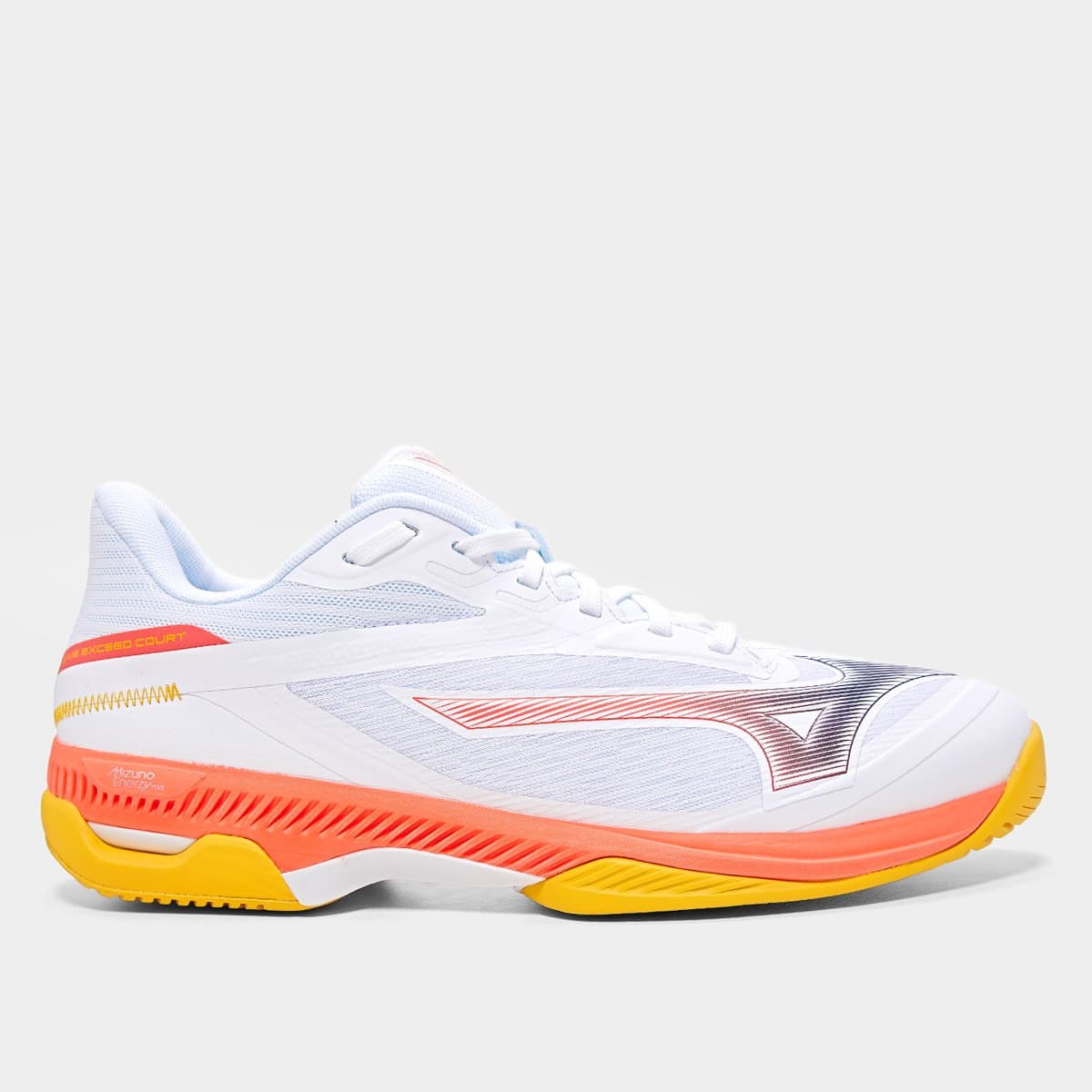 Tênis Mizuno Wave Exceed Court AC Unissex - Branco+Laranja
